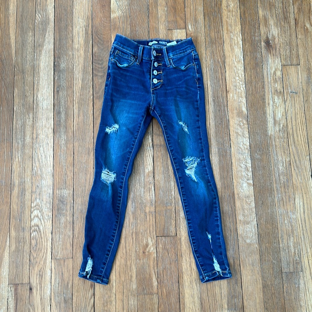 Girls size 7 old navy jeans with adjusters